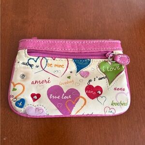 Pink and White Heart Print Key & Card Holder